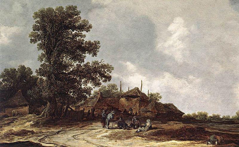 Jan van Goyen Cottages with Haystack by a Muddy Track. Spain oil painting art